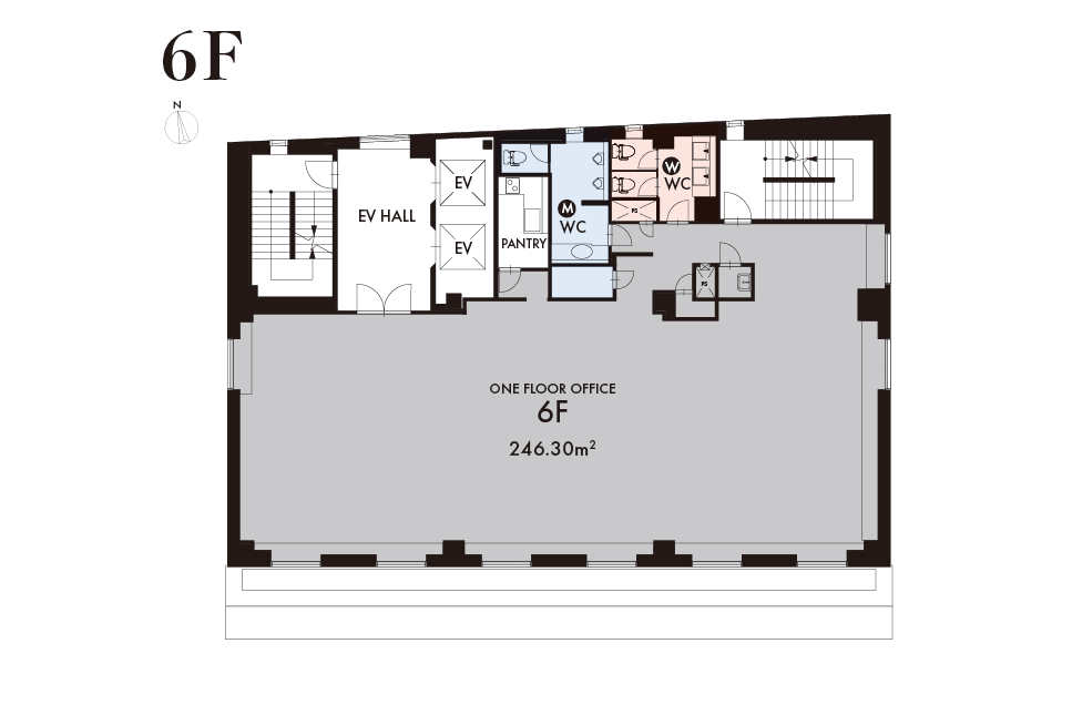 Axon HAMAMATSUCHOの5階図面