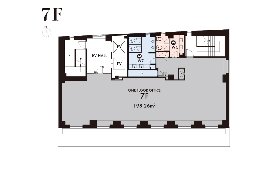 Axon HAMAMATSUCHOの5階図面